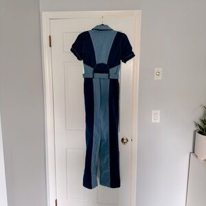 Two tone 70s jump suit